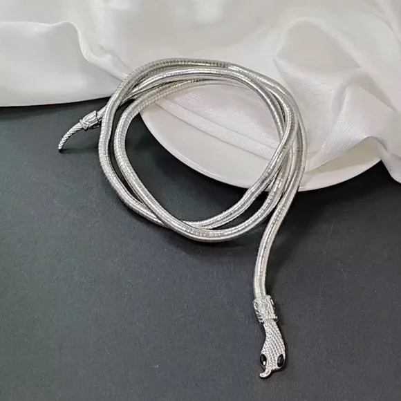 Silver Serpenti Snake Necklace-Bracelet Multifunctional - Picture 6 of 17